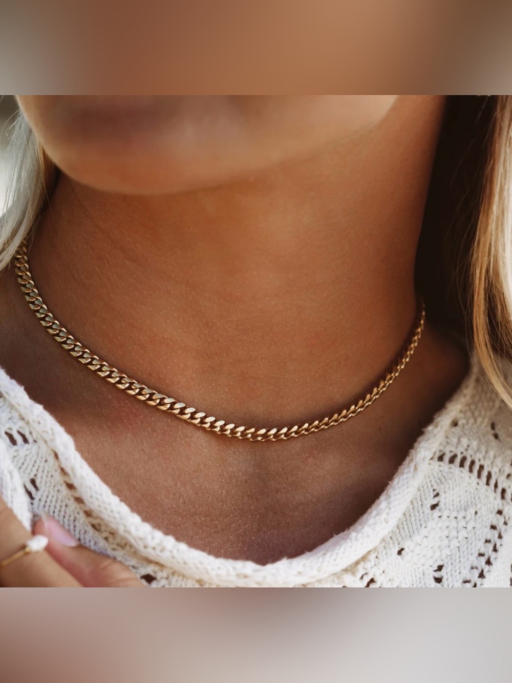 Atolea Gold Cuban Chain Choker Necklace ‘Bonifacio’